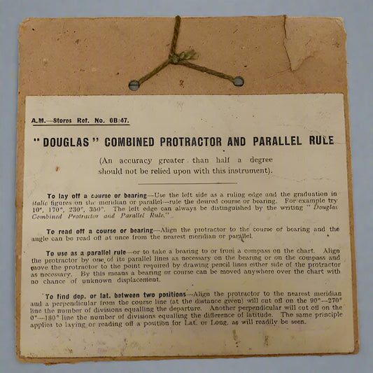 British A.M Douglas Combined Protractor and Paralell Ruler