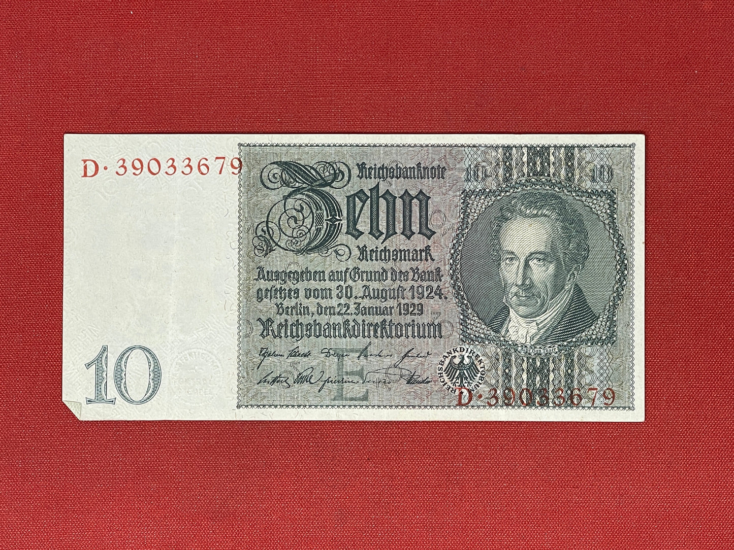 German 10 Reichsbanknote 1924