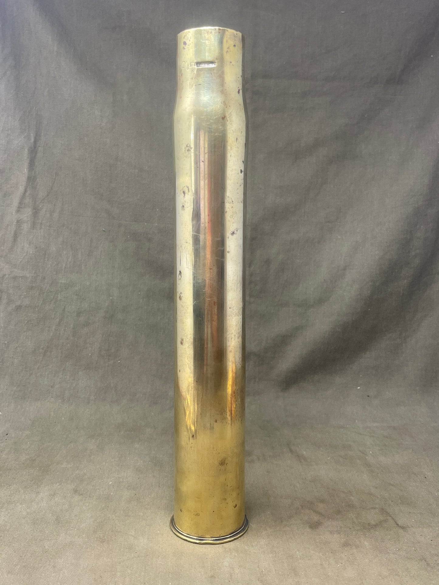British 1897 6 Pdr Brass Shell Case made by Kings Norton
