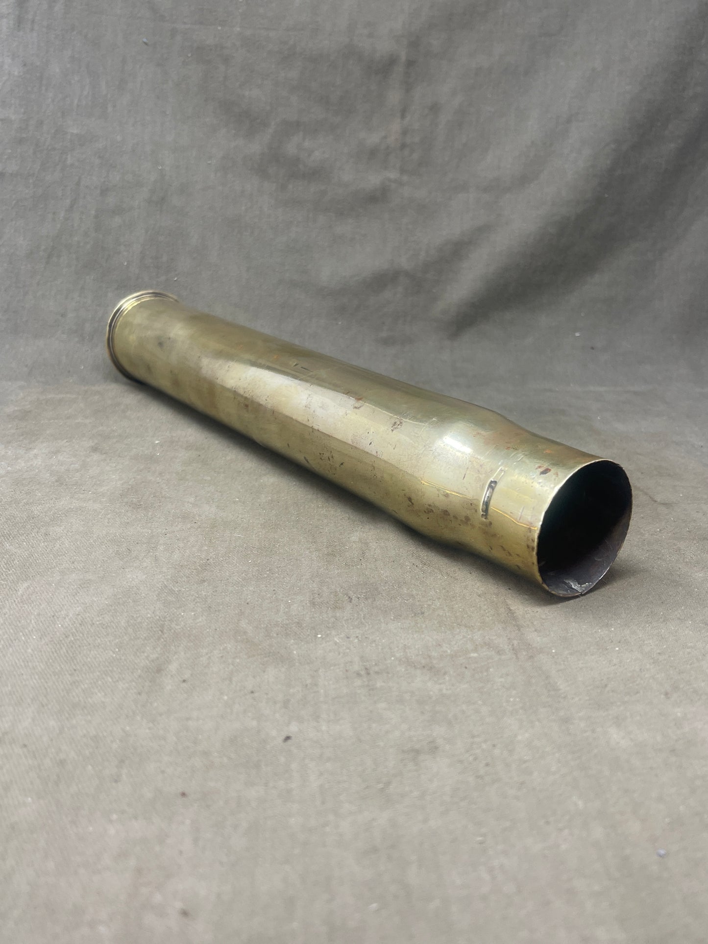 British 1897 6 Pdr Brass Shell Case made by Kings Norton