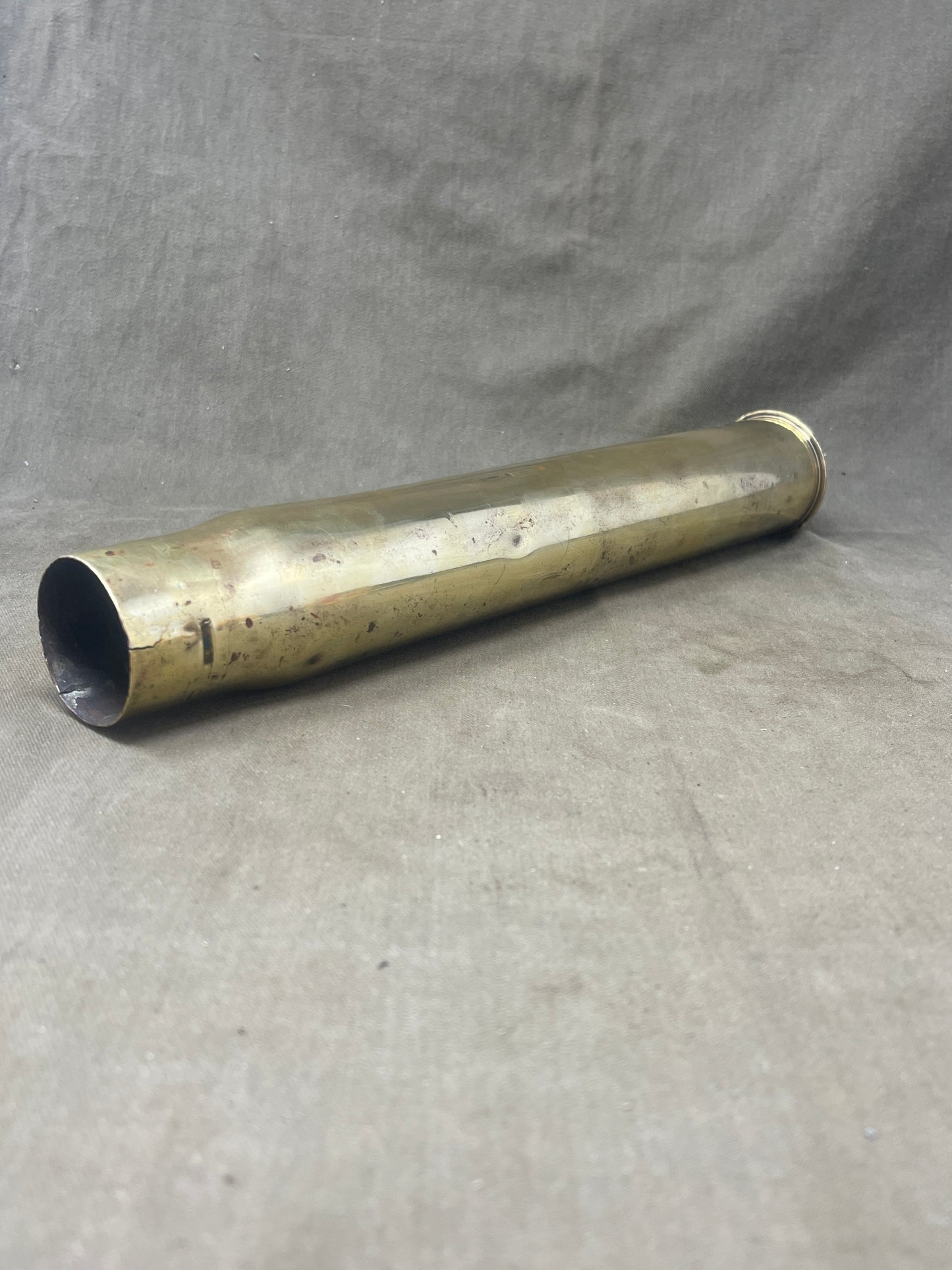 British 1897 6 Pdr Brass Shell Case made by Kings Norton