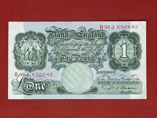 P.S. Beale, One Pound, D32J 650642 ( Dugg. B.268 ) Series "A" Britannia 17th March 1950