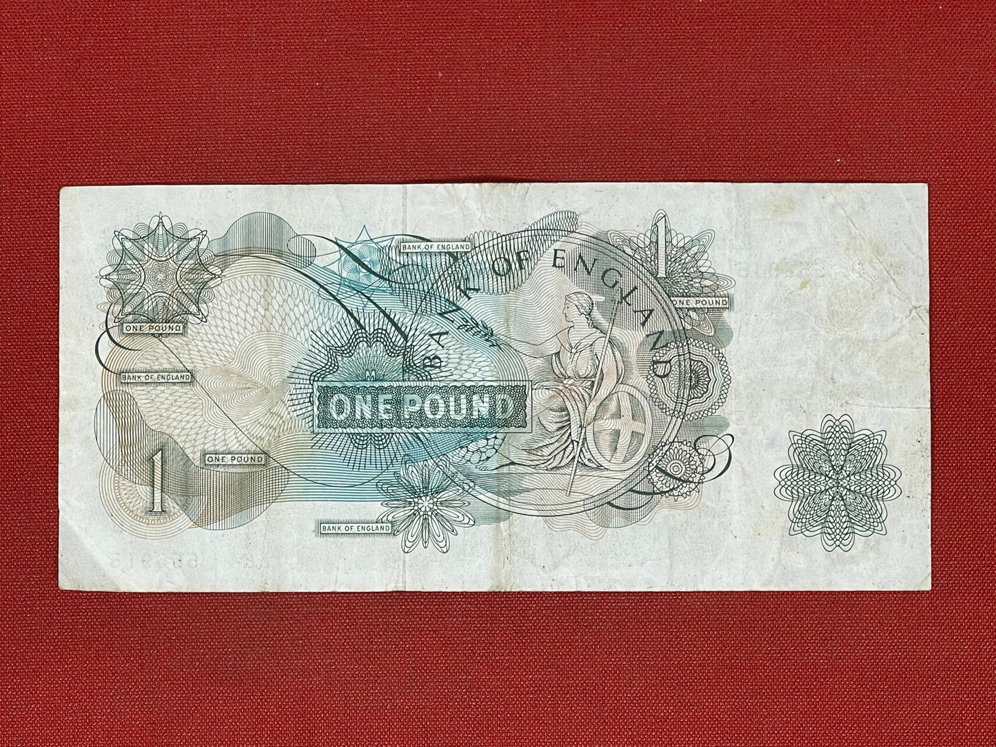 1960 - 1963 Bank of England L K O'Brien Green £1 One Pound Banknote 17th March 1960