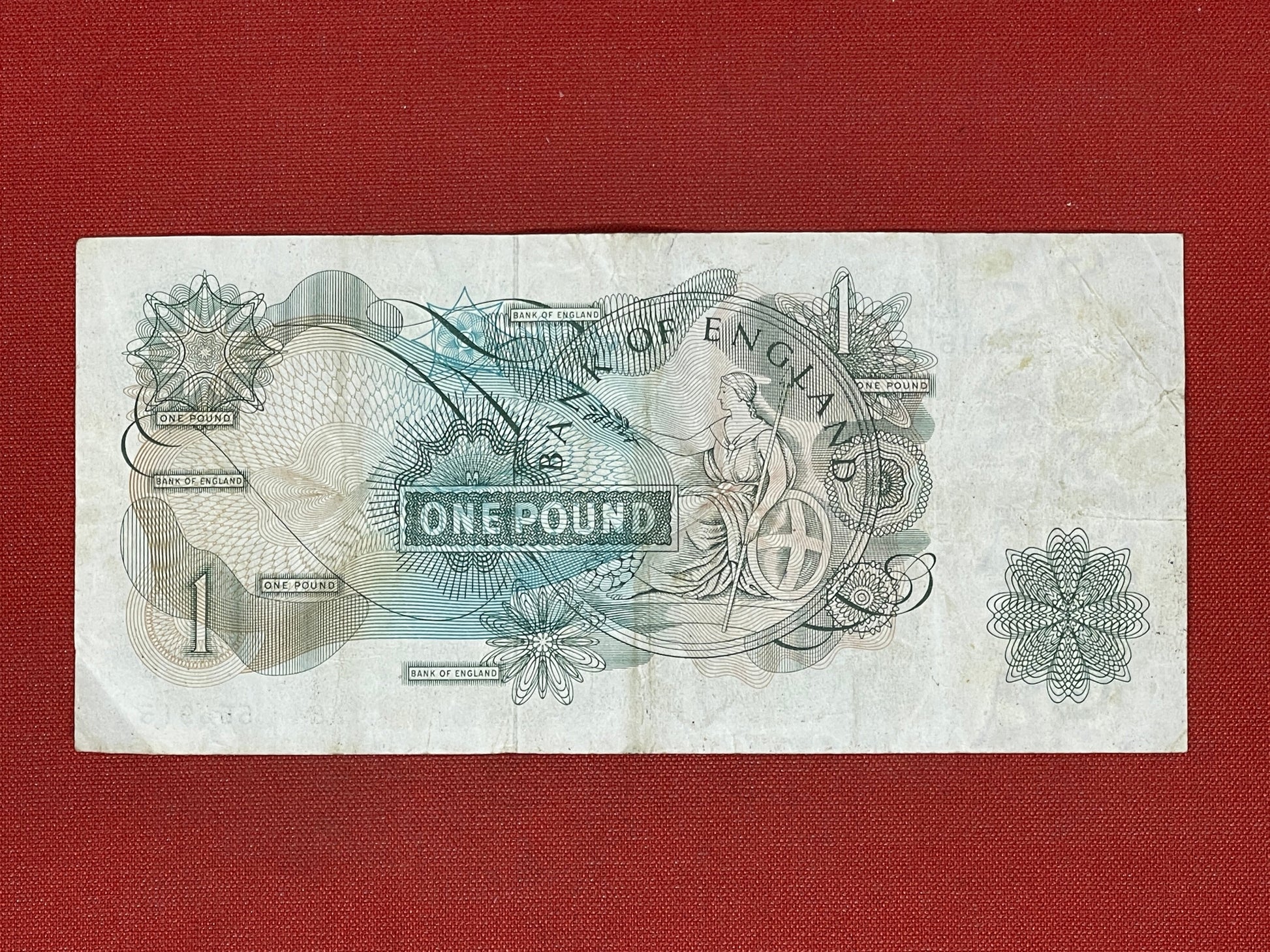 1960 - 1963 Bank of England L K O'Brien Green £1 One Pound Banknote 17th March 1960