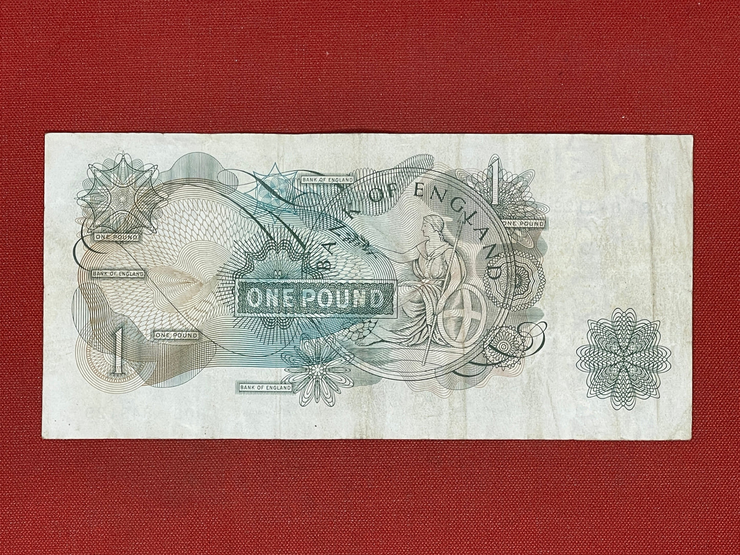 1960 - 1963 Bank of England L K O'Brien Green £1 One Pound Banknote 17th March 1960