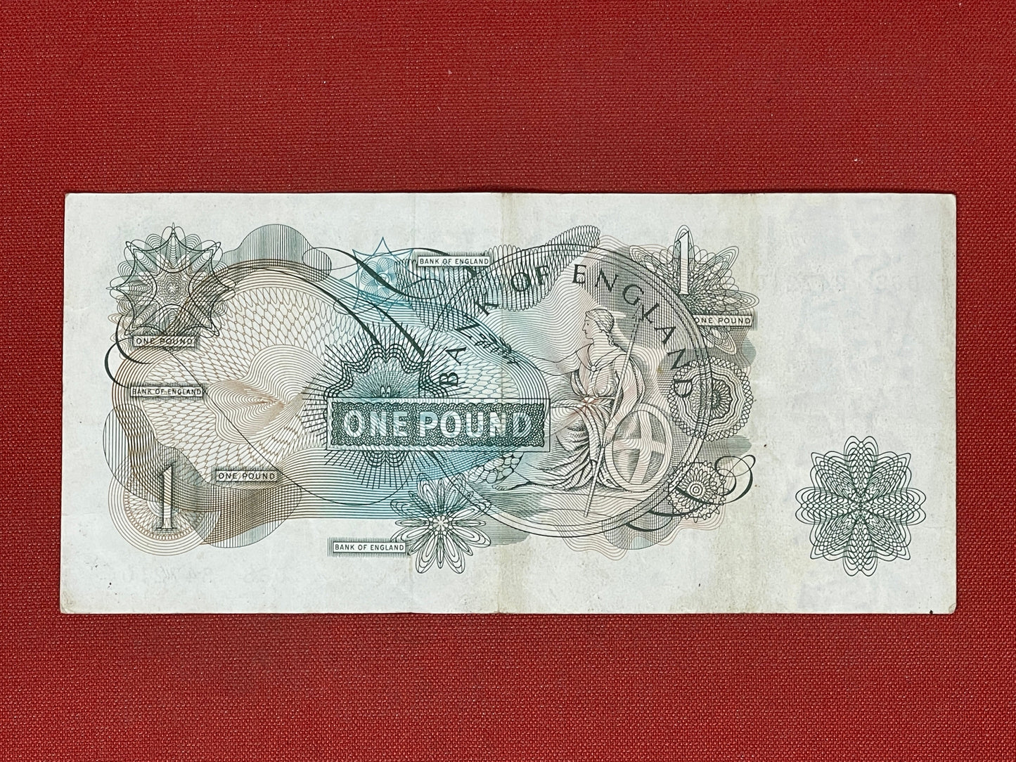 1960 - 1963 Bank of England L K O'Brien Green £1 One Pound Banknote 17th March 1960
