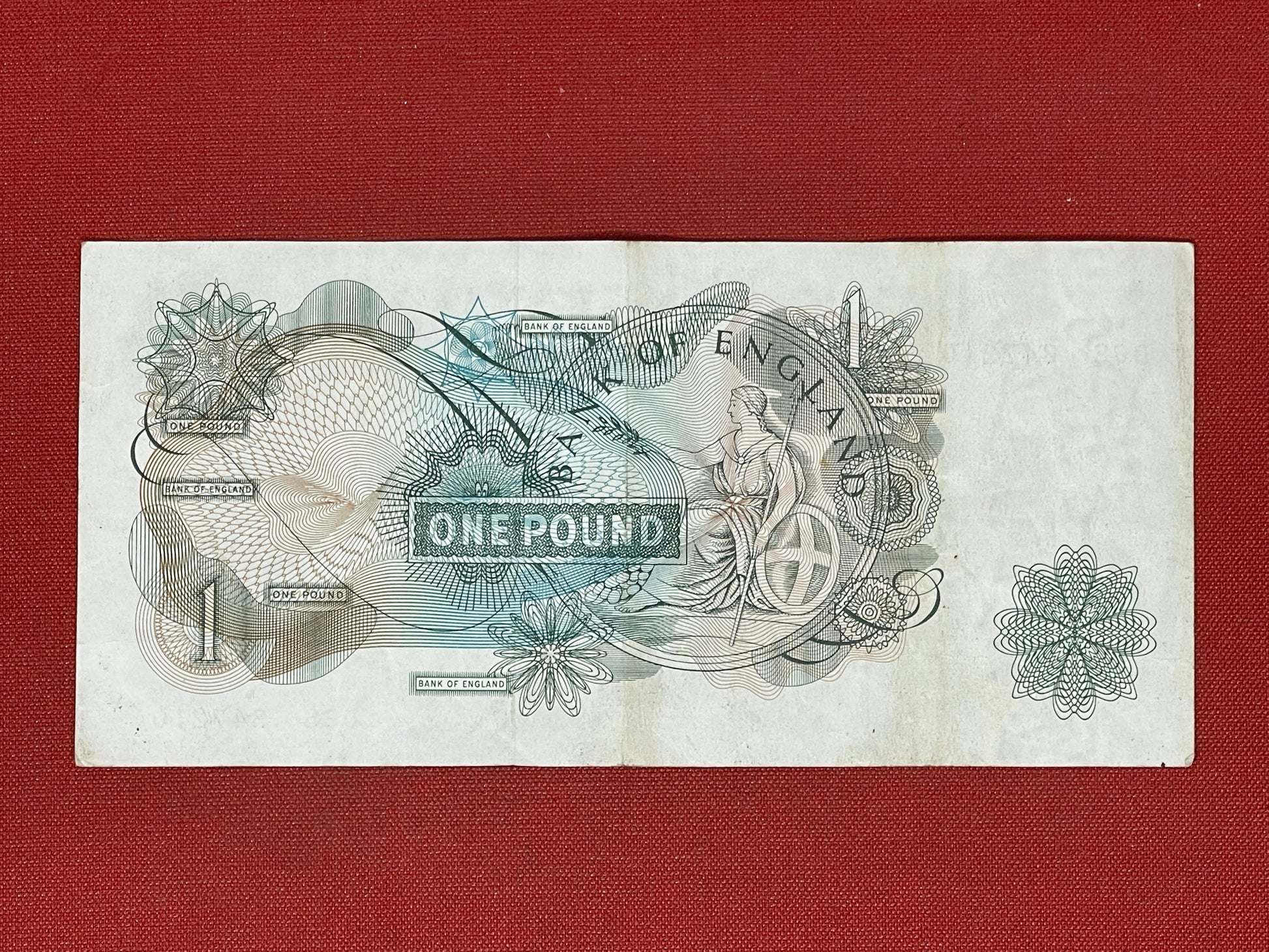 1960 - 1963 Bank of England L K O'Brien Green £1 One Pound Banknote 17th March 1960