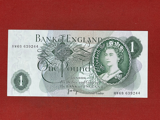 Bank of England £1 Banknote Signed J Page 1970 - 1980 ( Dugg B322 )