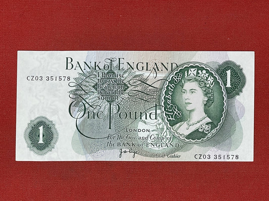 Bank of England £1 Banknote Signed J Page 1970 - 1980 ( Dugg B322 )