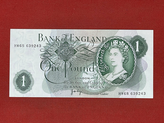 Bank of England £1 Banknote Signed J Page 1970 - 1980 ( Dugg 322 )