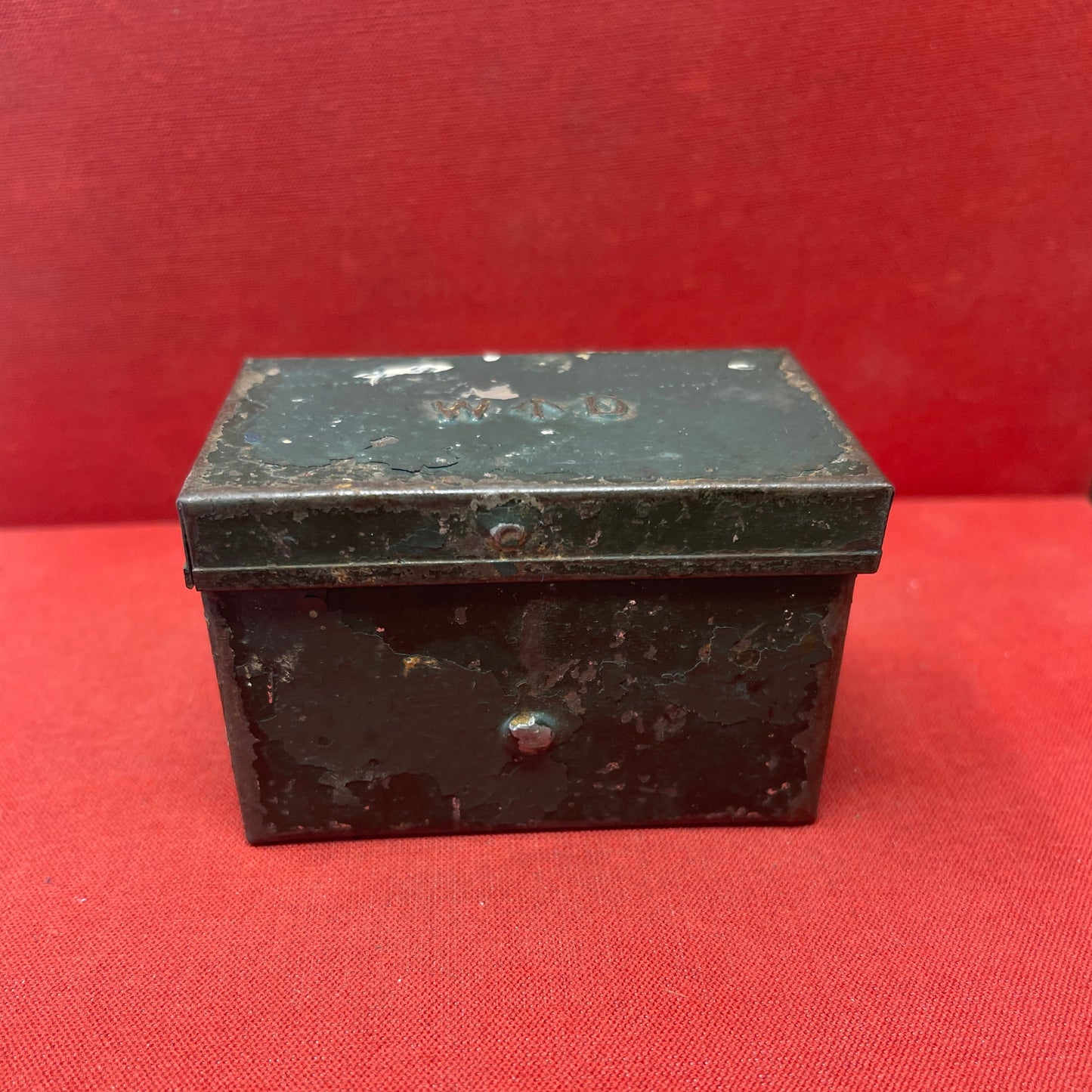 Small Green WD War Department Tin