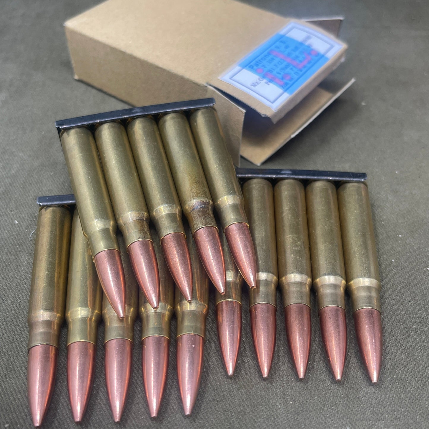 15 x Mauser 7.92x57mm INERT Ammunition 5 Round Clips Boxed.