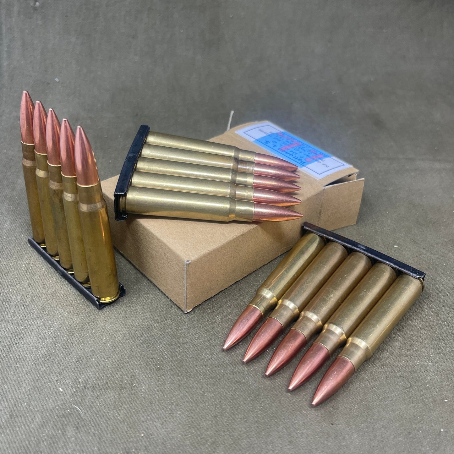 15 x Mauser 7.92x57mm INERT Ammunition 5 Round Clips Boxed.
