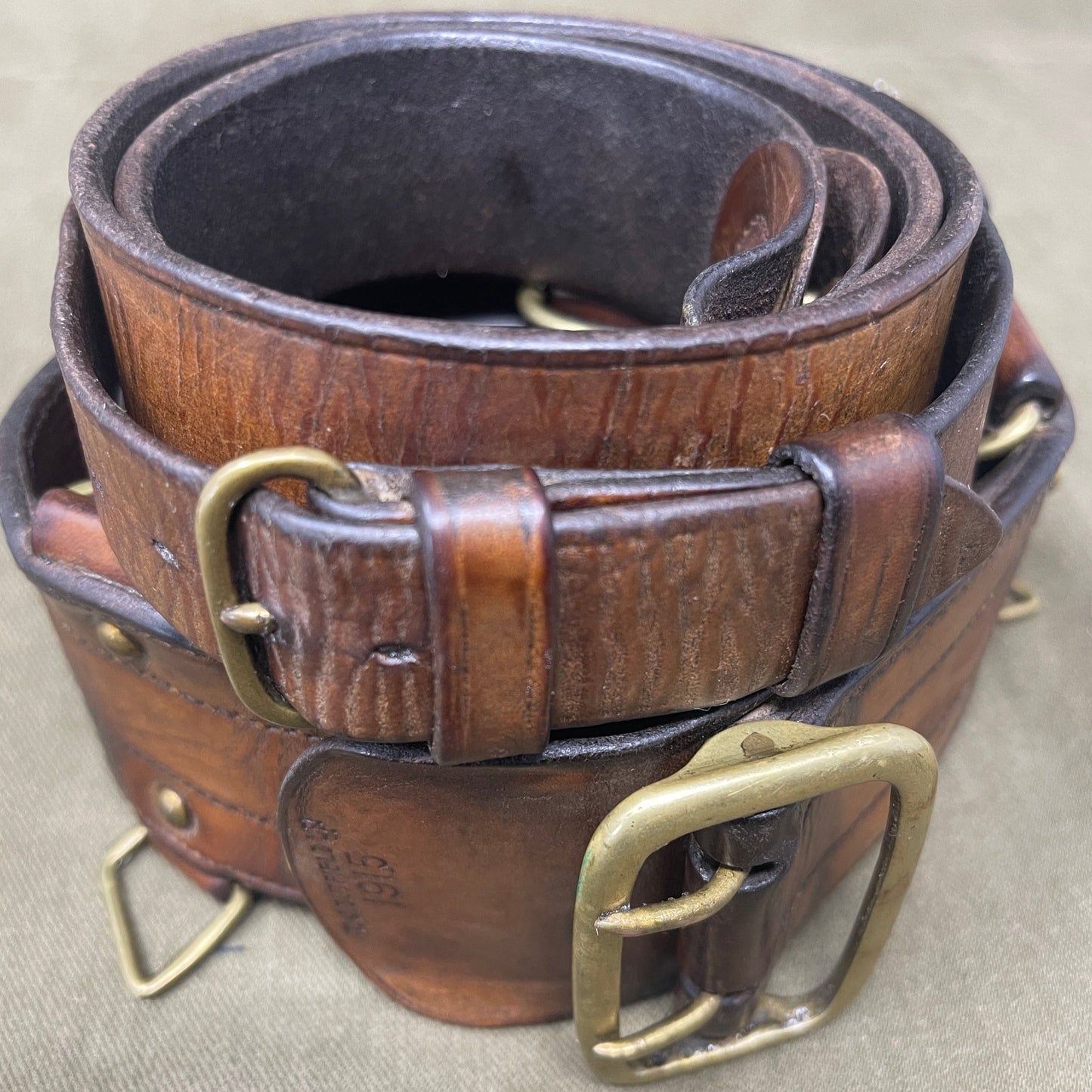 US Army Military1915 Dated Officers Sam Browne Belt & Shoulder