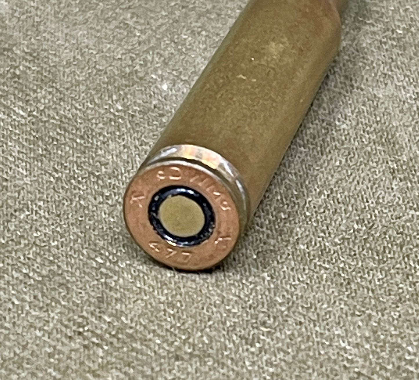 Inert 6.5 M-Sch DWM Cartridge – “K K 477” Headstamp, Nickel-Tip Sporting Round