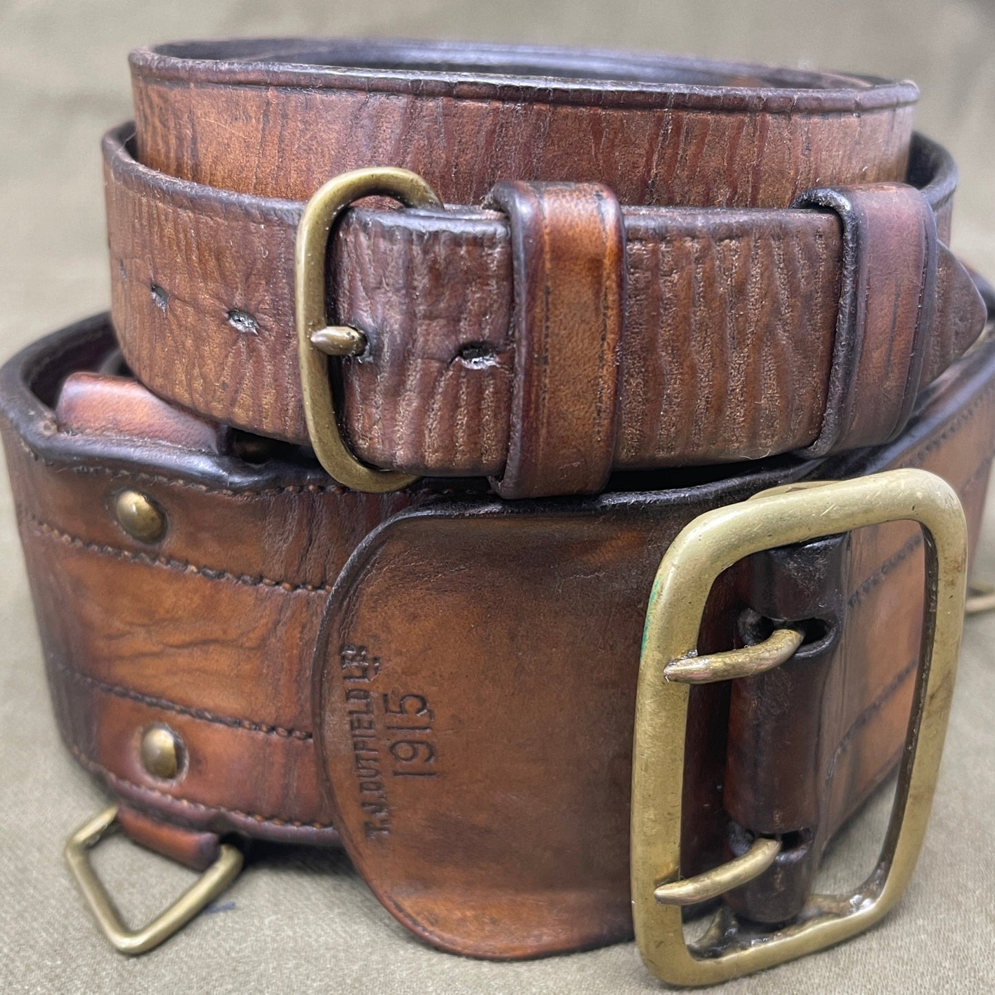 1915 Dated Officers Sam Browne Belt & Shoulder