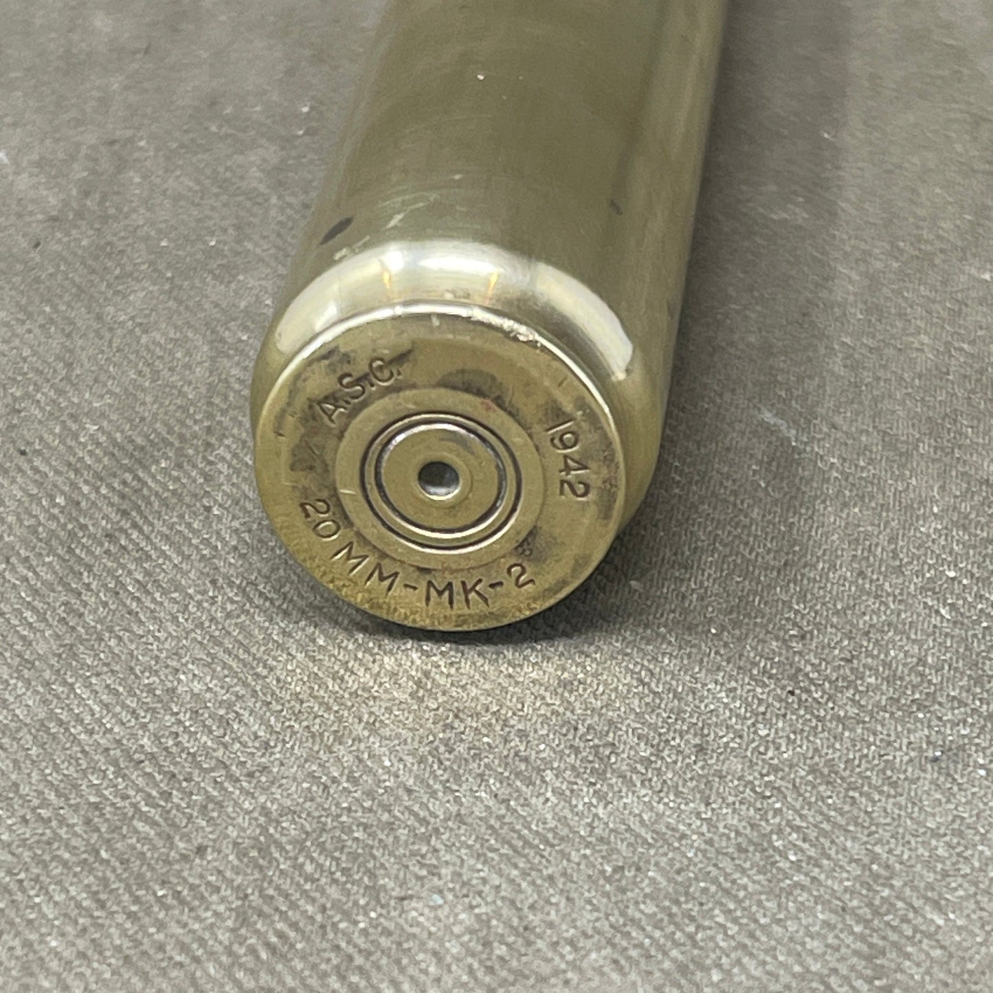 WW2 1942 British Dated 20mm Oerikon Ammunition Shell Casing