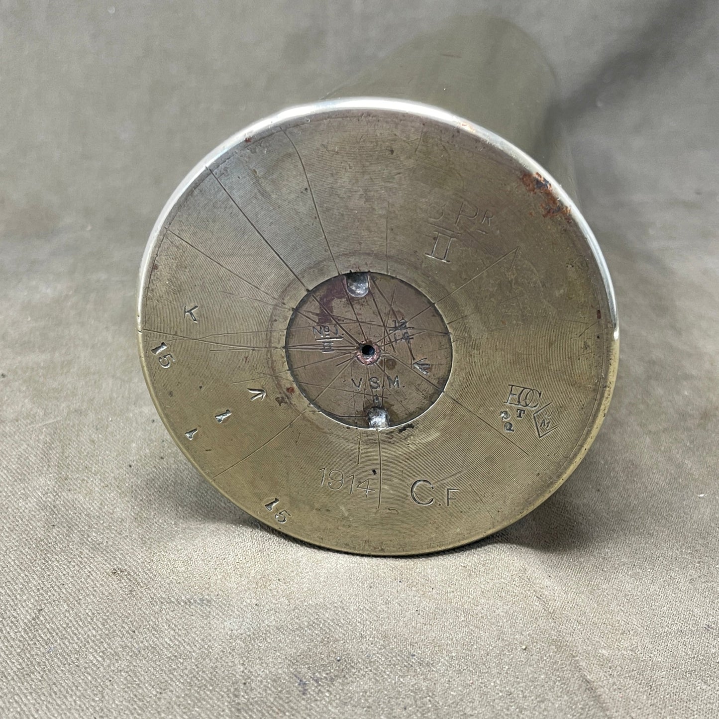 WW1 1916 Dated 18 Pdr Brass Shell Case