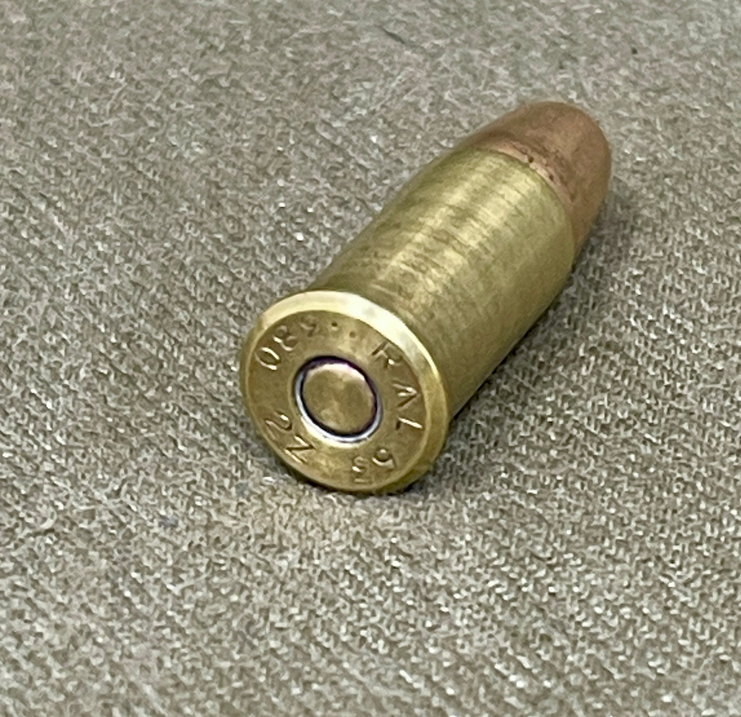 .380 INERT British 1952 Dated Webley Revolver Brass Cartridges RL Royal Laboratory