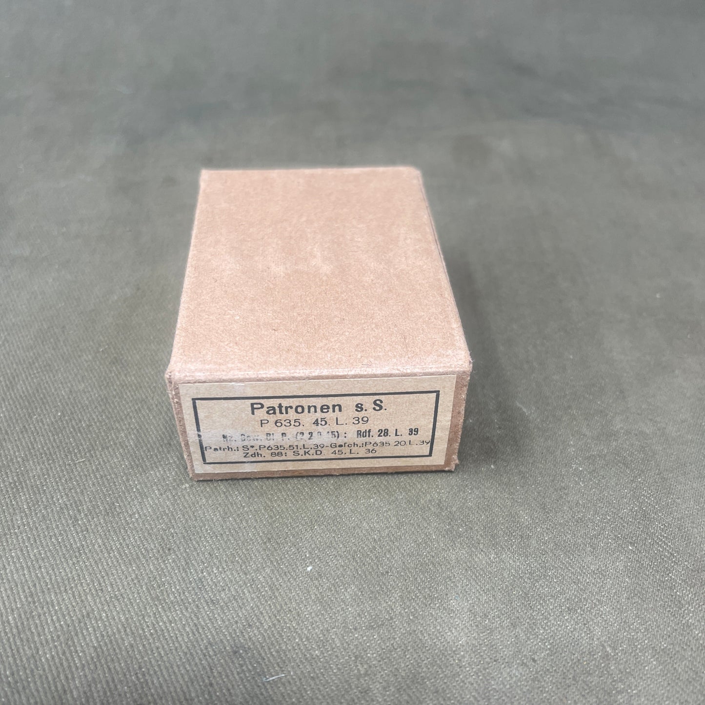 Original WW2 15 x Mauser 7.92x57mm INERT Ammunition Box.