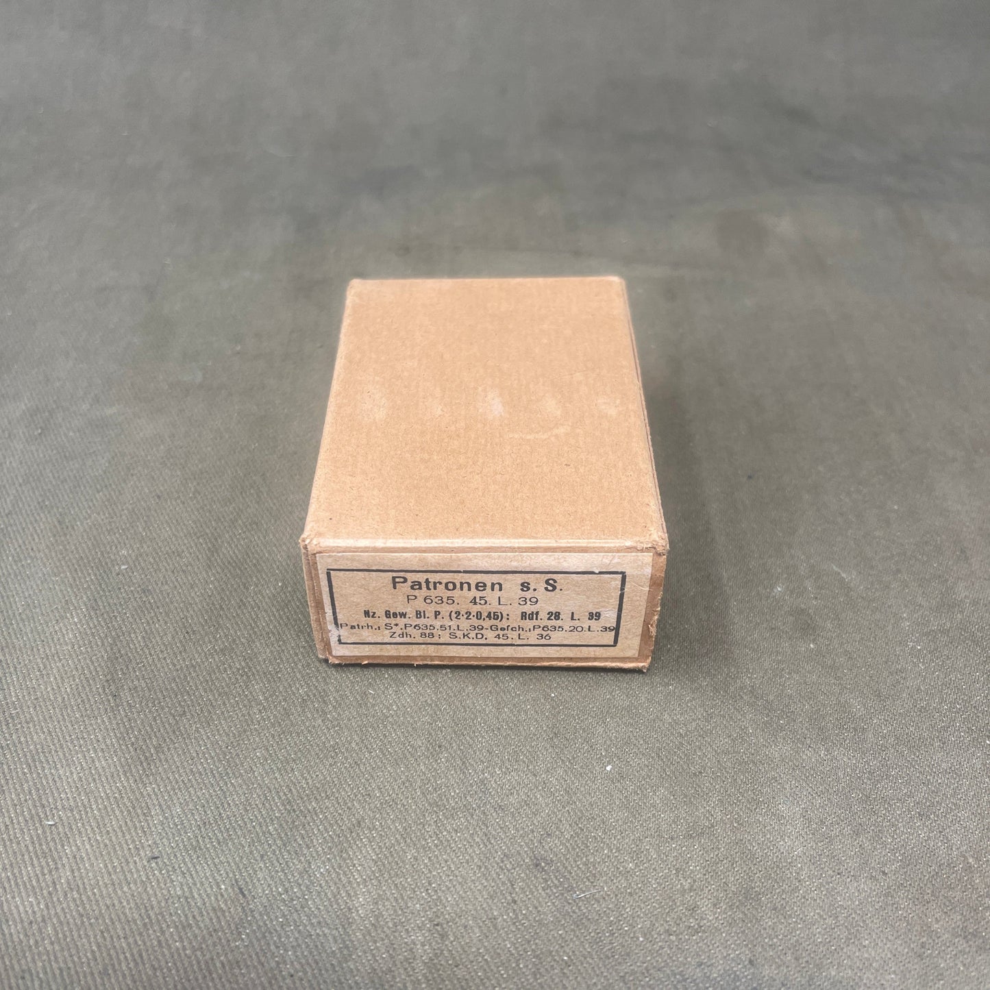 Original WW2 15 x Mauser 7.92x57mm INERT Ammunition Box.