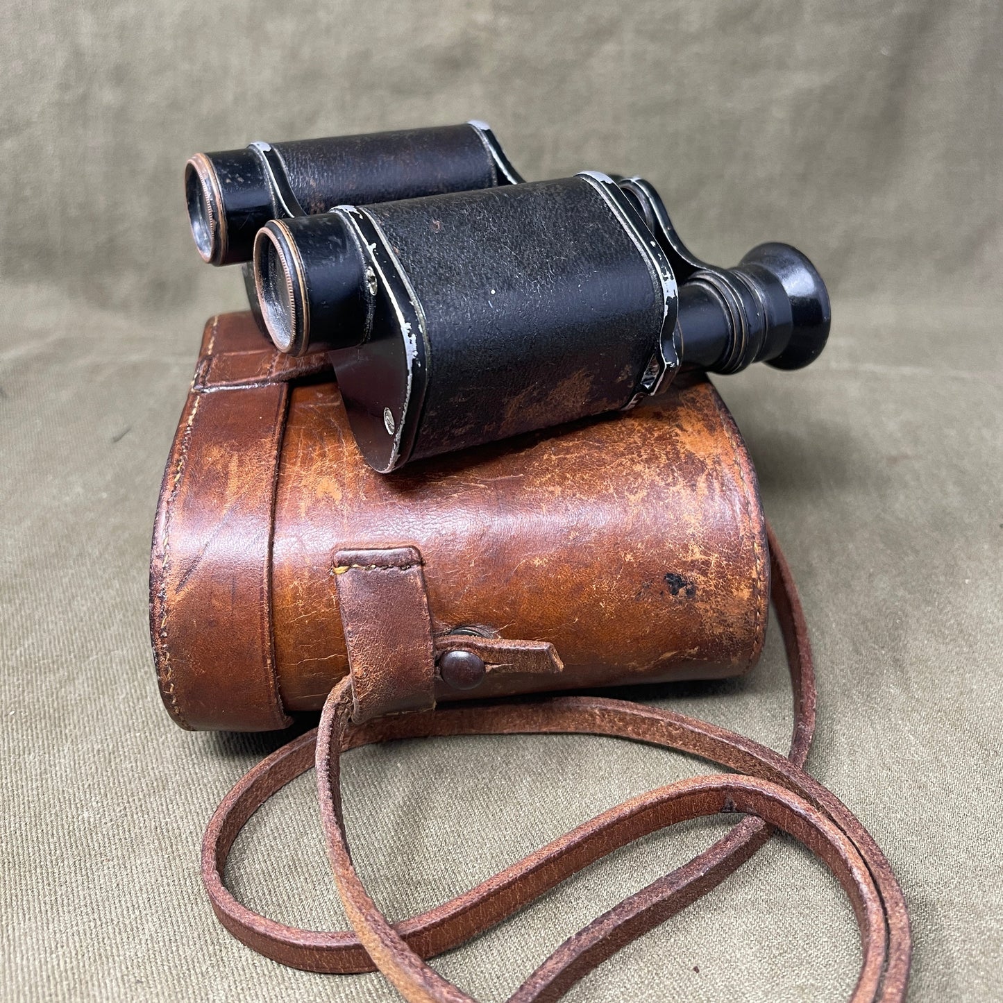A WW1 set of binoculars made by Zeeda Paris Named to J.K Connal 7th R.S.F.