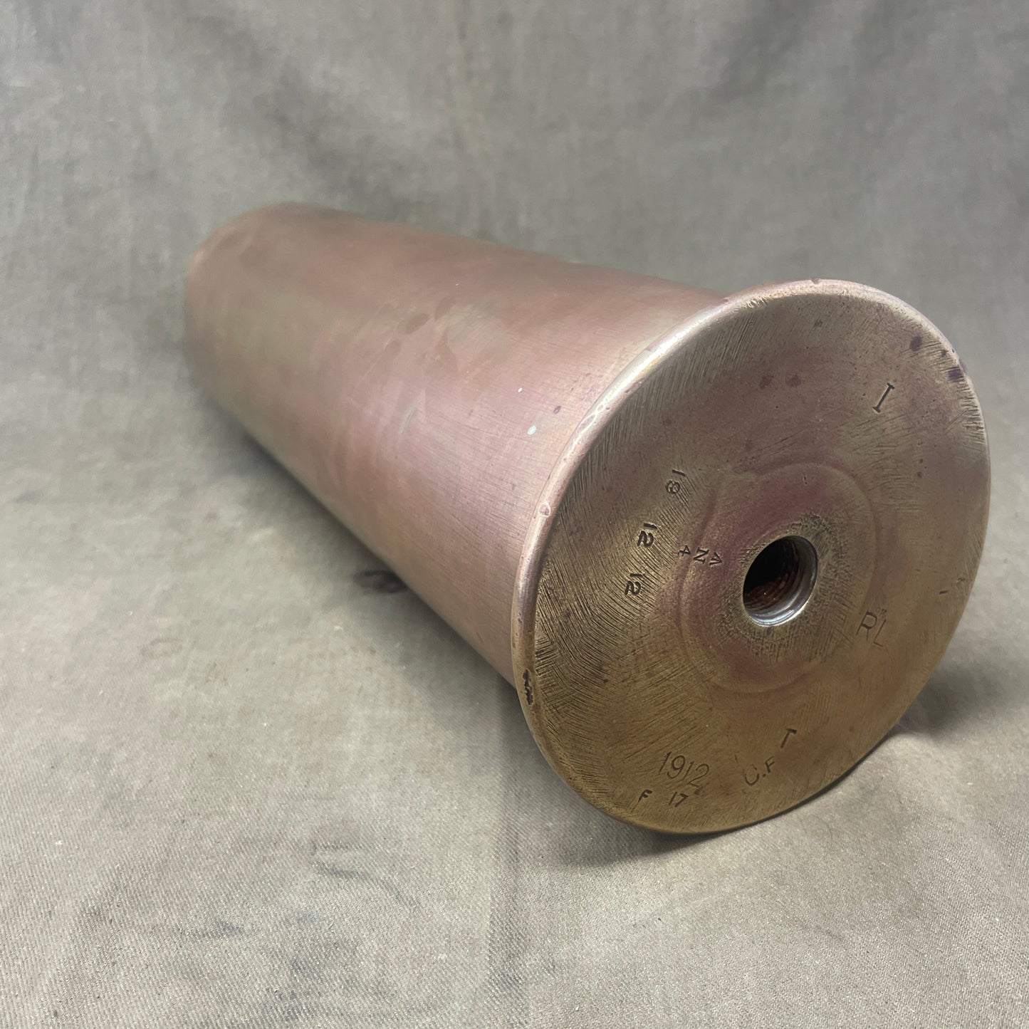 1912 Dated Royal Navy 4.5 Mk1 Brass Cartridge Case