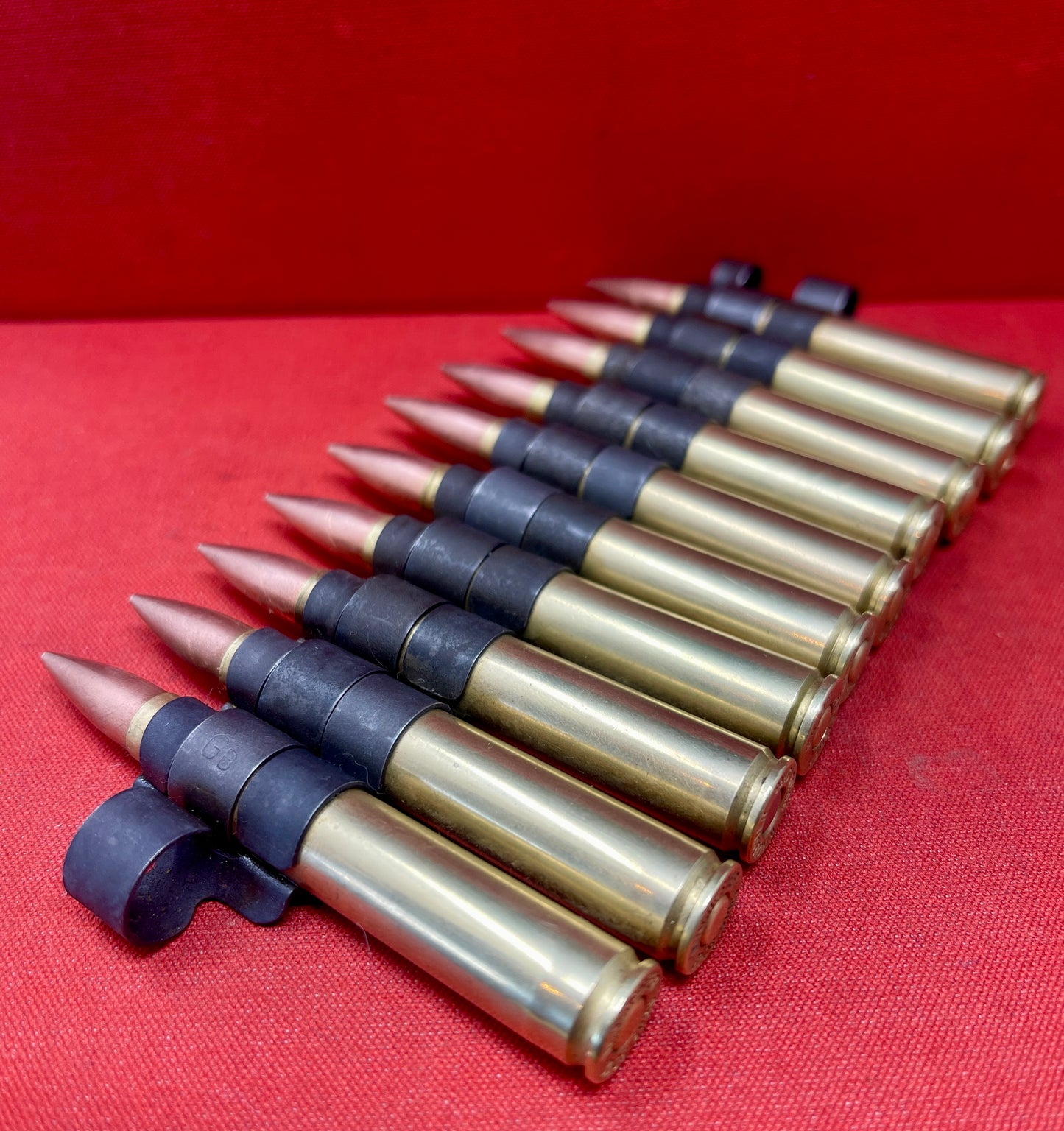 Inert .30-06 Springfield Rounds in Browning M1919A4 Machine Gun Belts – Various Sizes