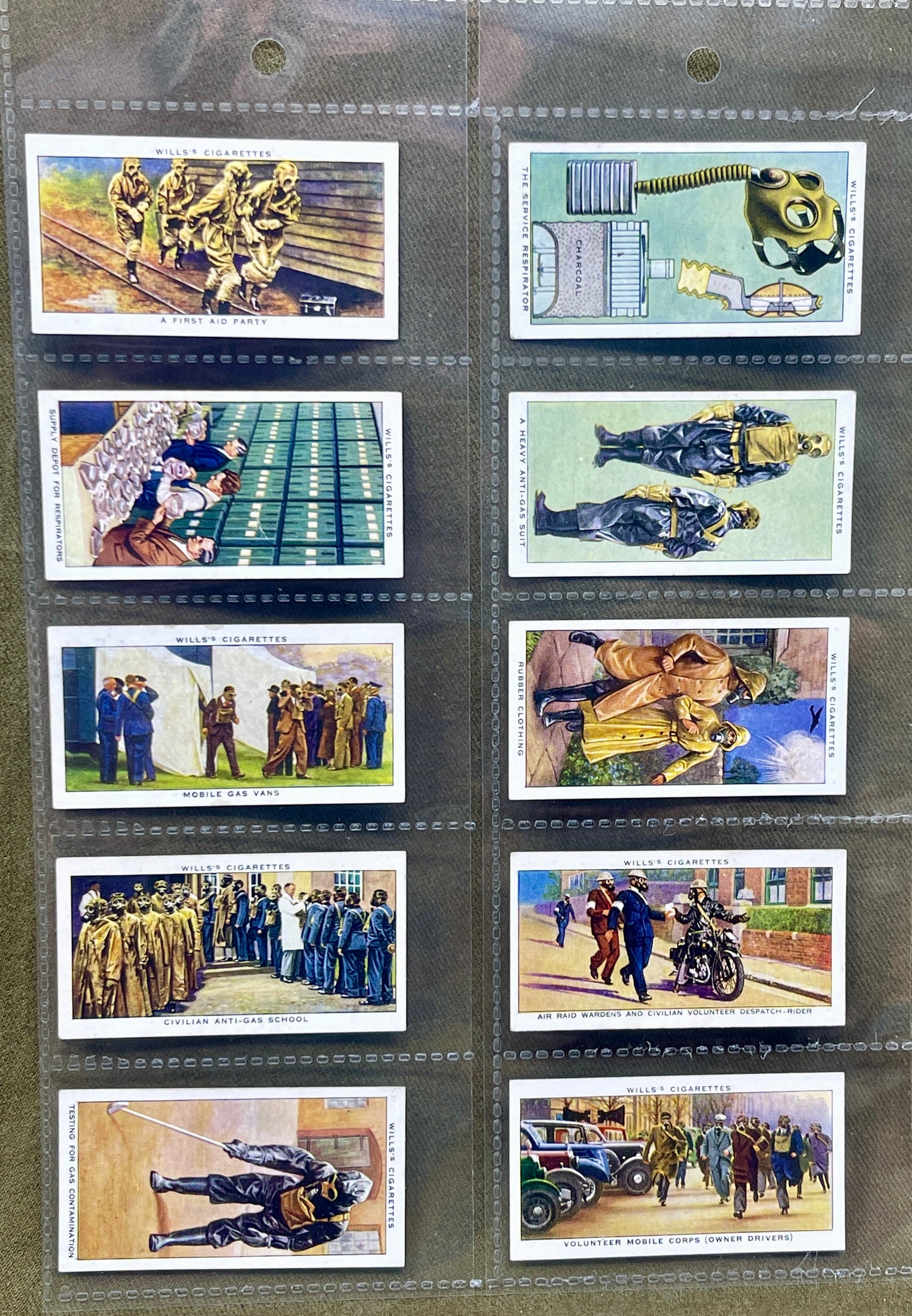 WD & HO Wills Air Raid Precaution Cigarette Cards 1938