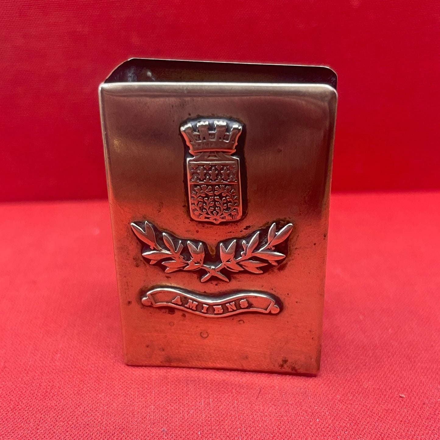 WW1 Brass Trench Art Matchbox Holder