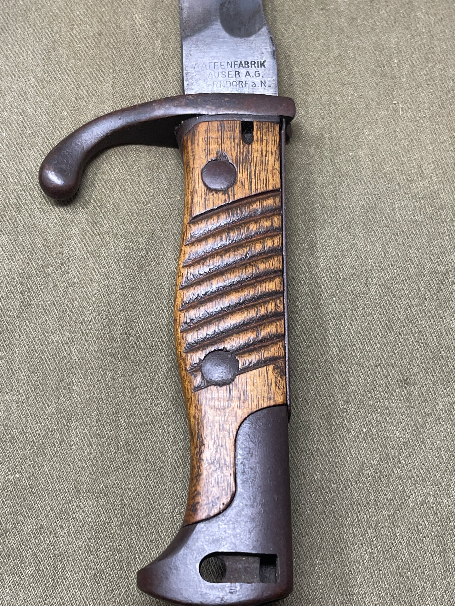 WW1 German Army Waffenfabik A.G Oberndoef Mauser a. N Model 1898/05 Butcher Bayonet