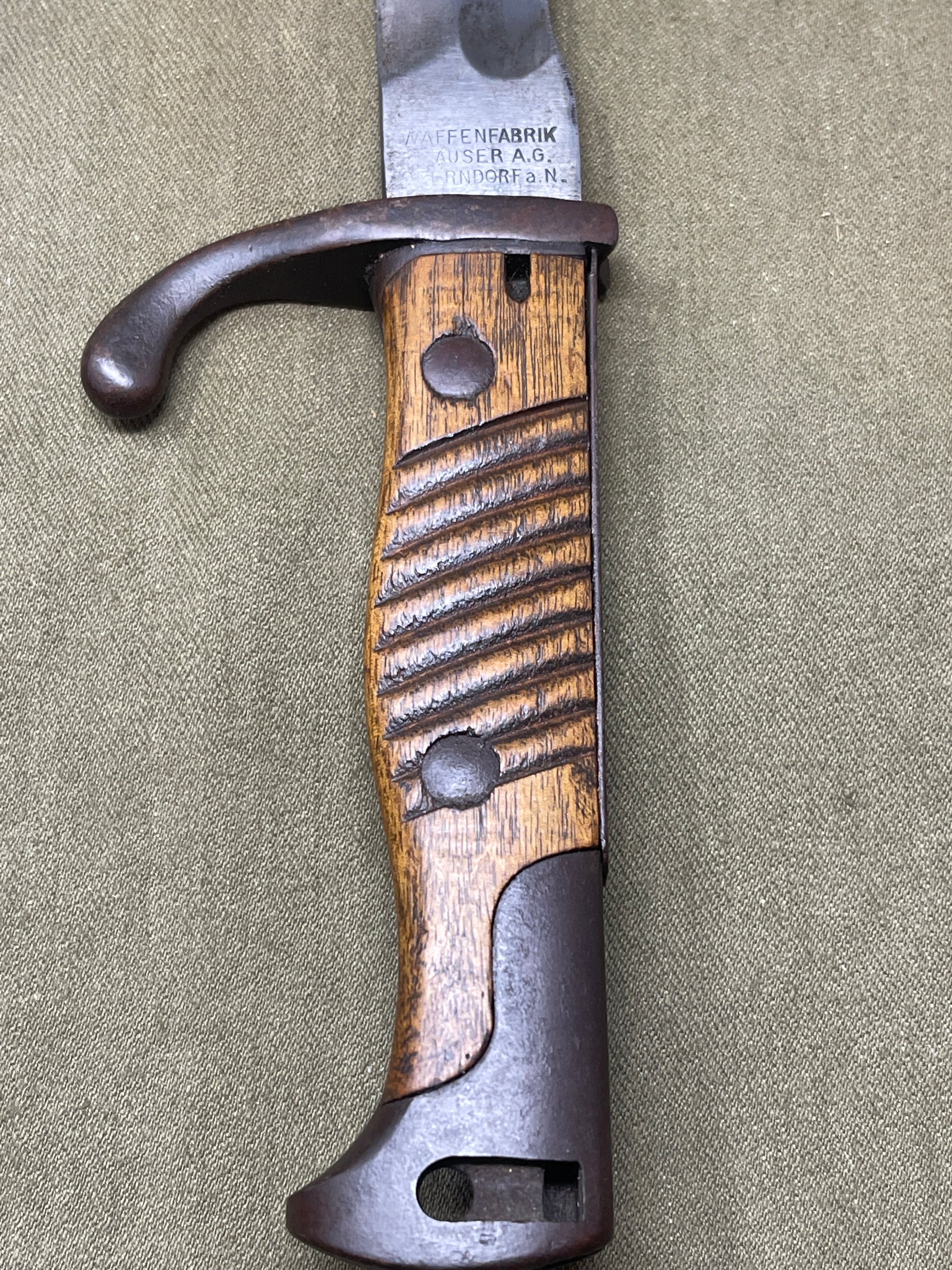 WW1 German Army  Waffenfabik A.G Oberndoef Mauser a. N Model 1898/05 Butcher Bayonet