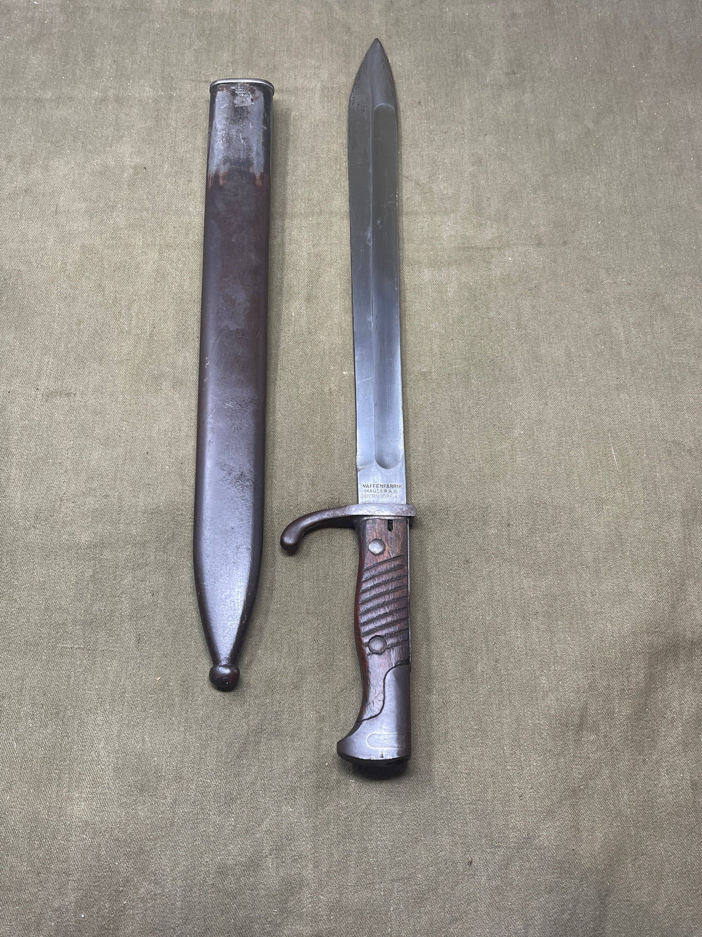 WW1German Army Waffenfabik A.G Oberndoef Mauser Model 1898/05 Butcher Bayonet