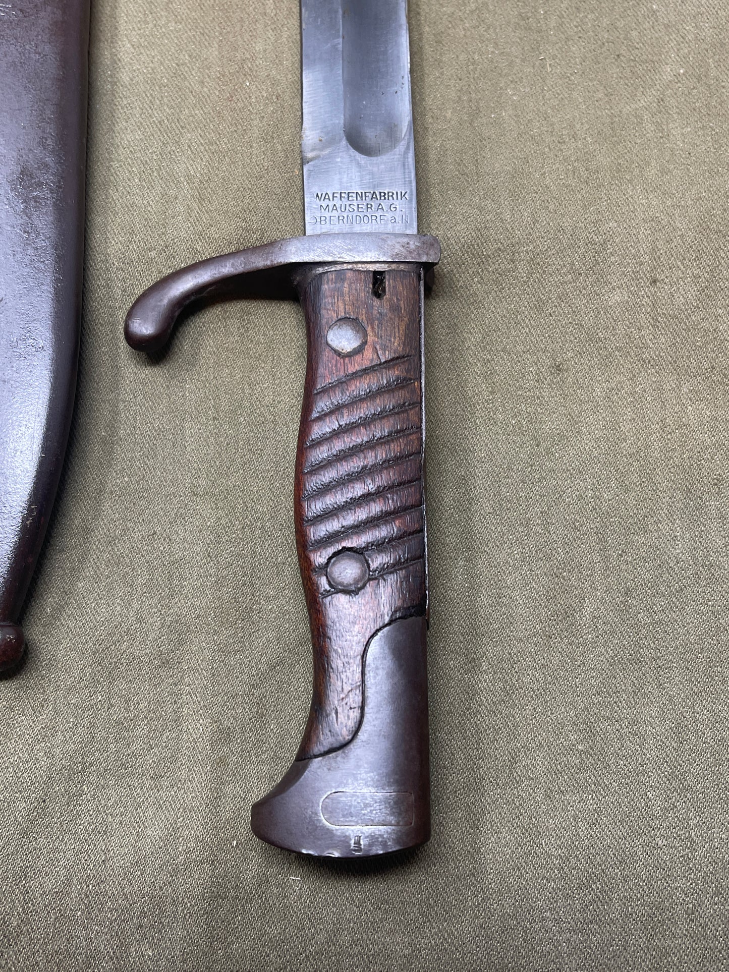 WW1German Army Waffenfabik A.G Oberndoef Mauser Model 1898/05 Butcher Bayonet