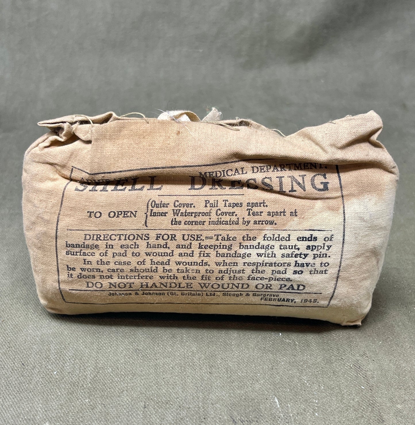 British Army issue Shell Dressing dated 1942.