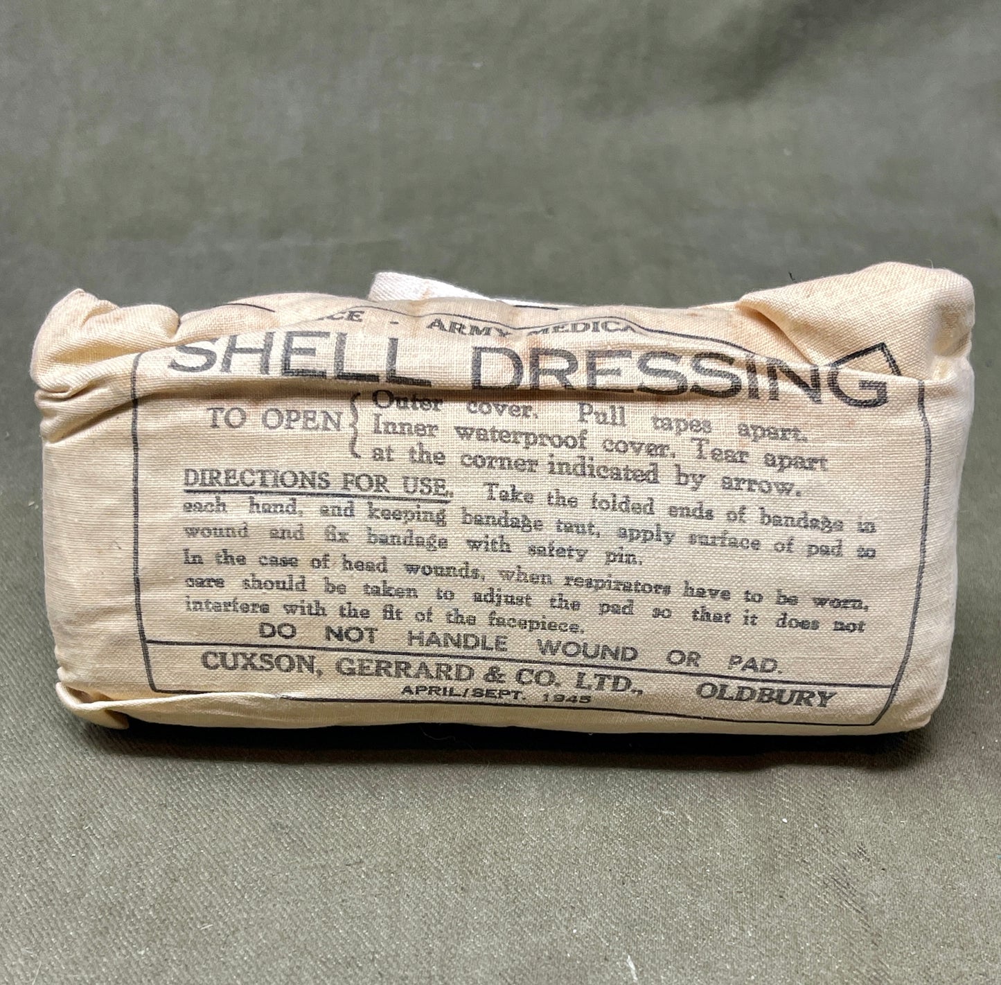 British Army issue Shell Dressing dated 1942.