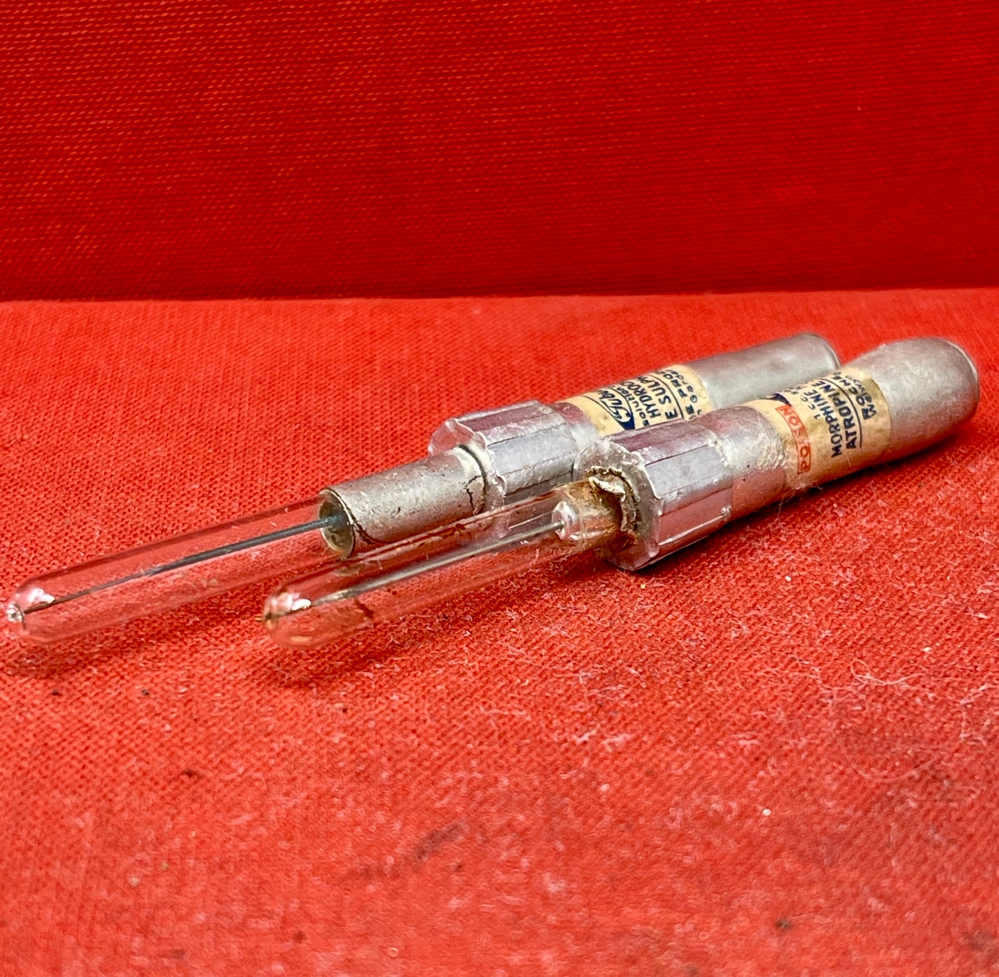 WW1 British Officer Medics Morphine Syrettes x 2 In Original Tin