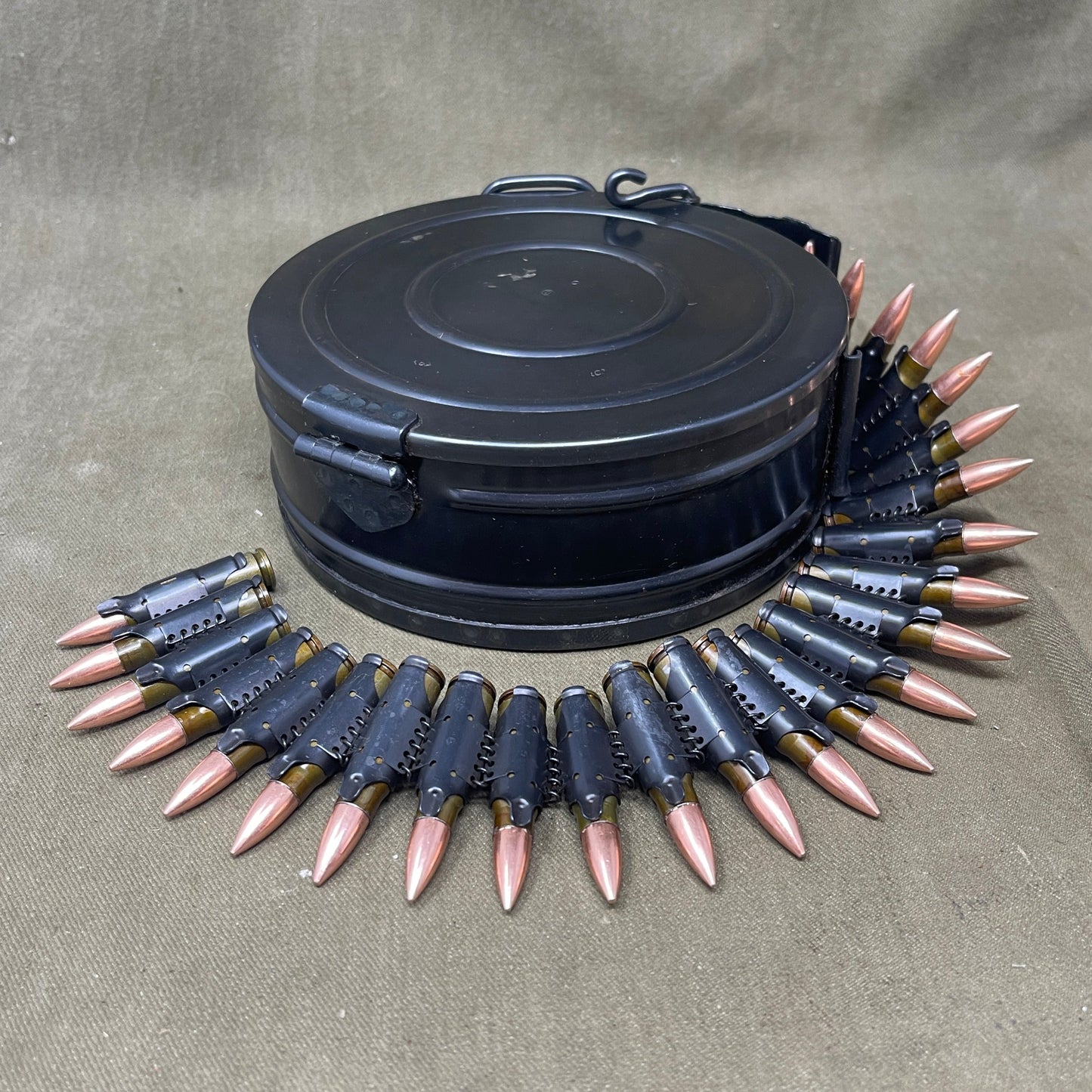 Russian RPD LMG drum magazine with 50 x 7.62x39 INERT Rounds