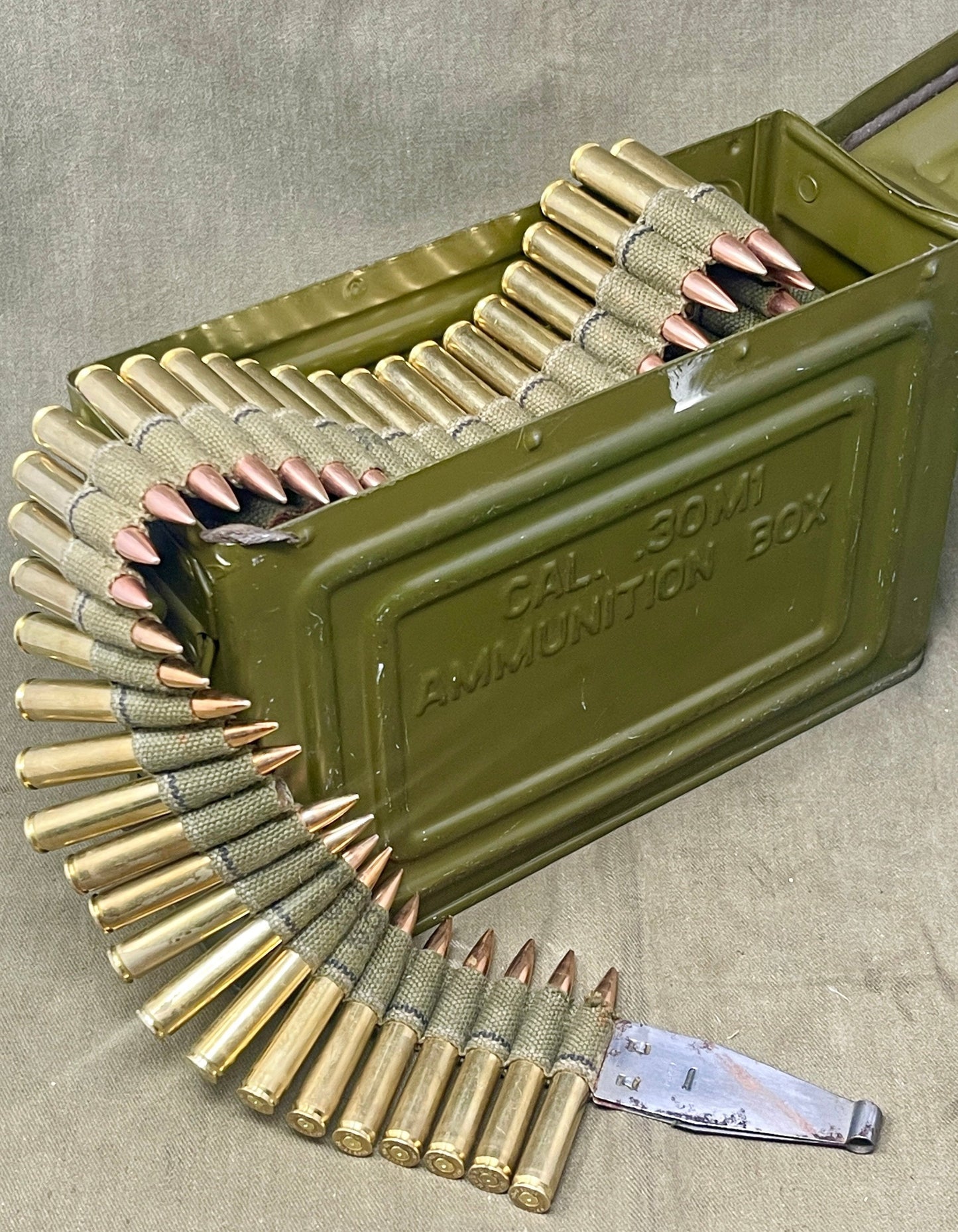 Inert 250 Rnd 30-06 Springfield .30 Cal Machine Gun Belt