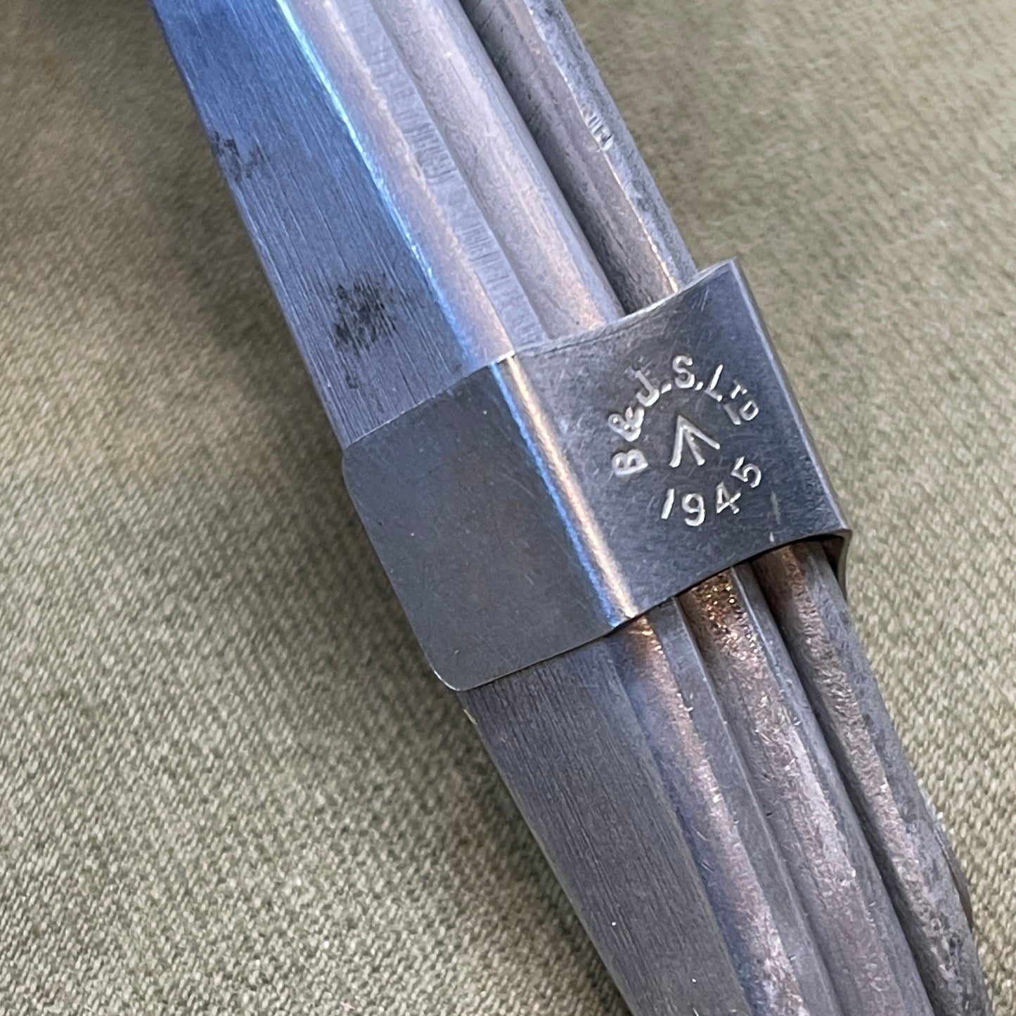 Knife, fork, and Spoon set dated 1945 Compactium
