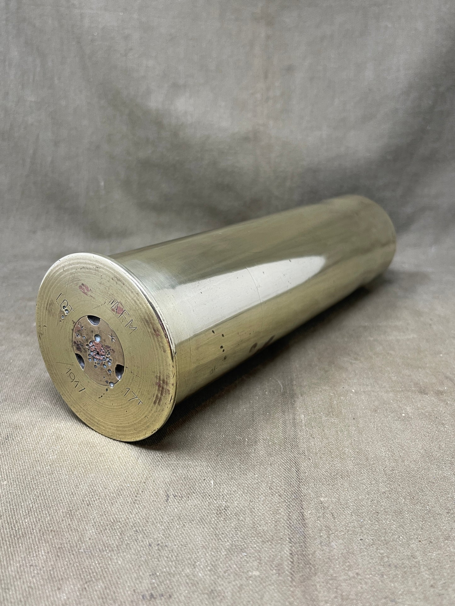 American 75mm Field Gun Shell Case Marked AFM~American Firearms Munition Dated 1917