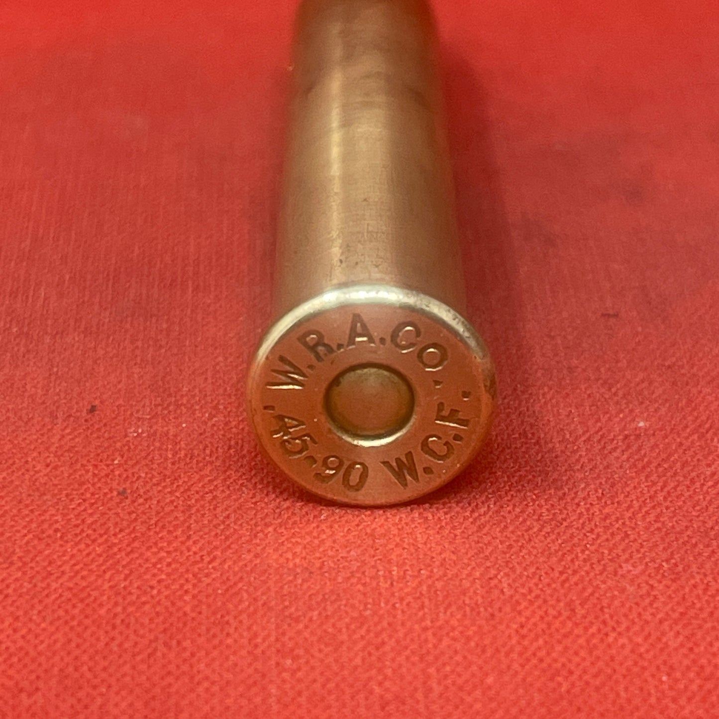 "Original WRACO .45-90 WCF inert cartridge from the late 19th century.