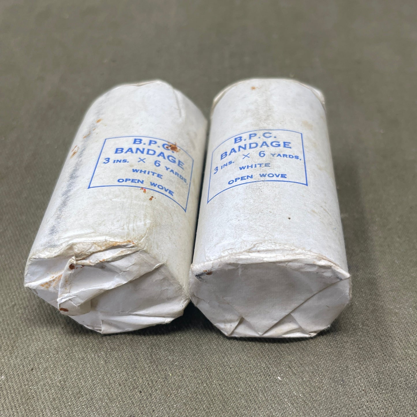 Vintage WW2 B.P.C Bandage 3Ins x 6 Yards White Open Wove