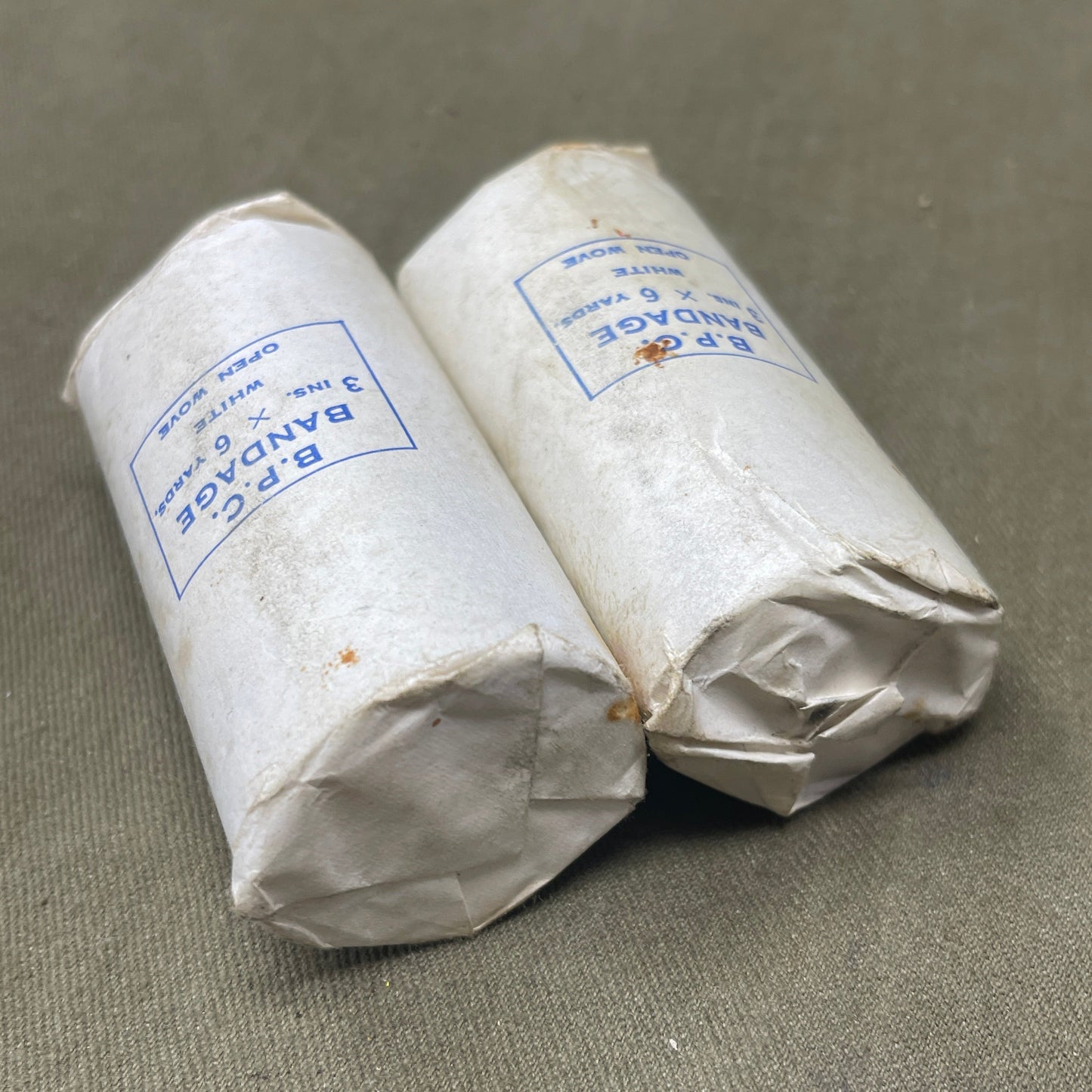 Vintage WW2 B.P.C Bandage 3Ins x 6 Yards White Open Wove