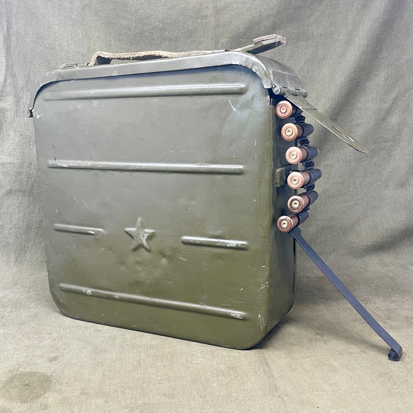Original Russian Maxim Ammunition box . With 50 x INERT 7.62x54 Round