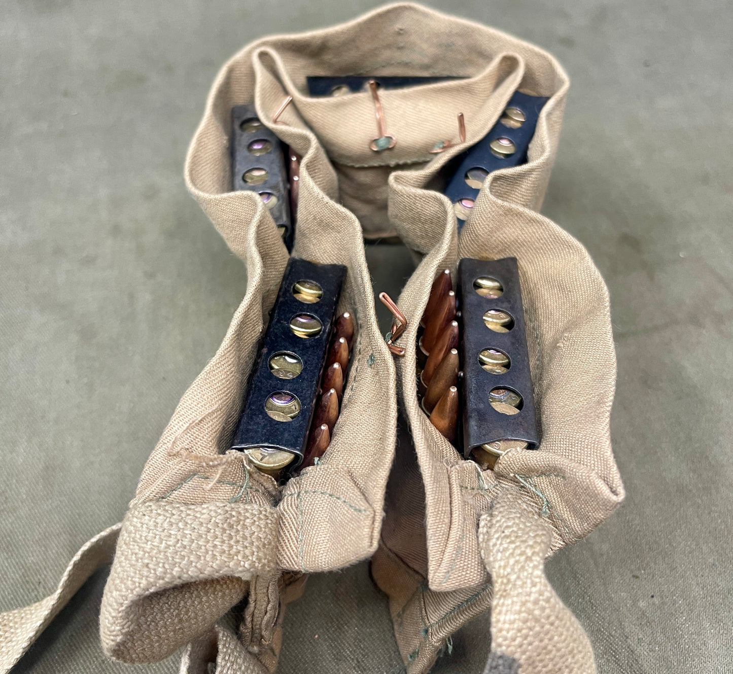 Original British 1946 Bandolier Containing 50 Inert 303 Rounds
