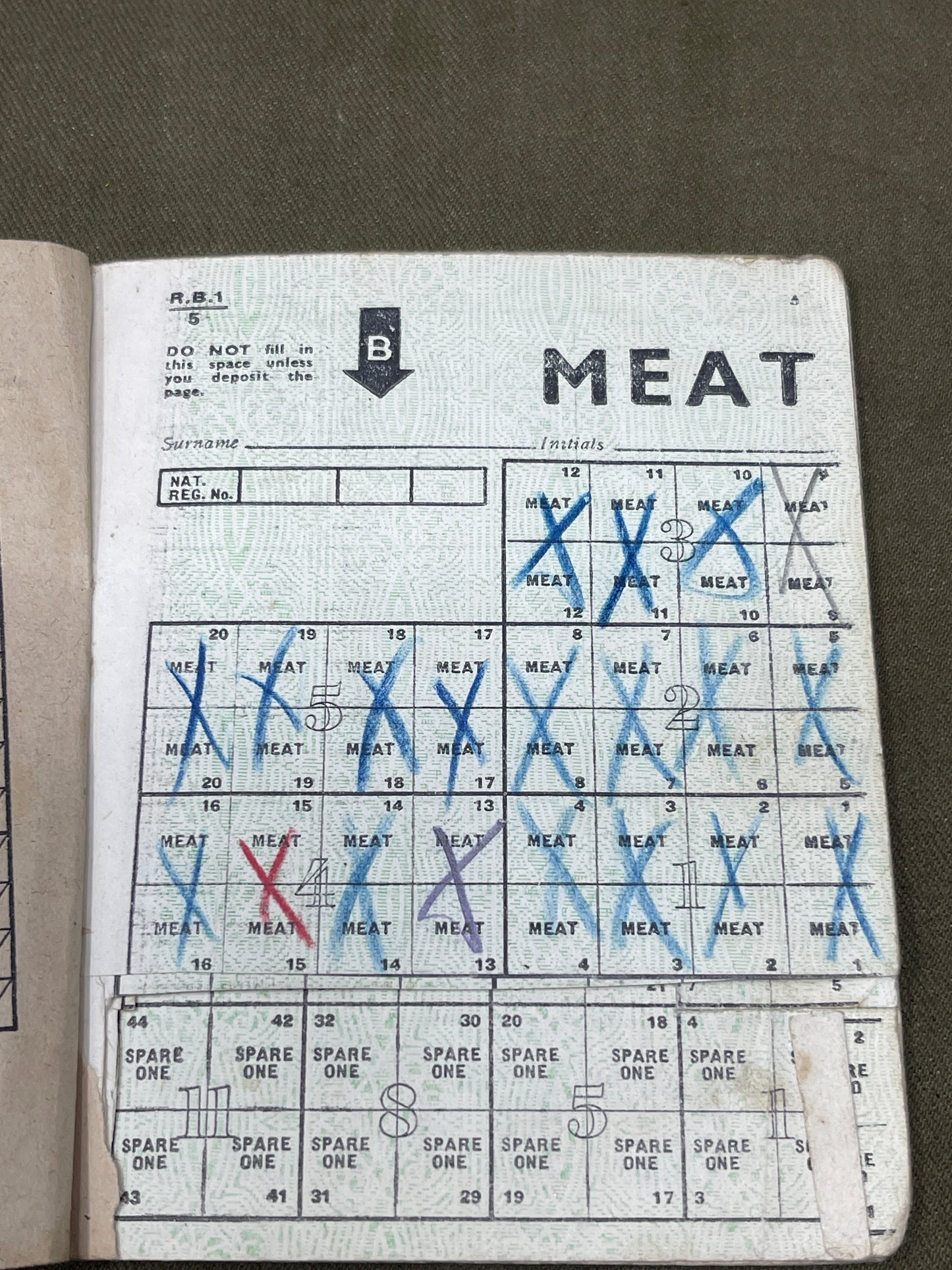 WW2 Home Front Food and Clothing Ration Book, National Health Insurance Card