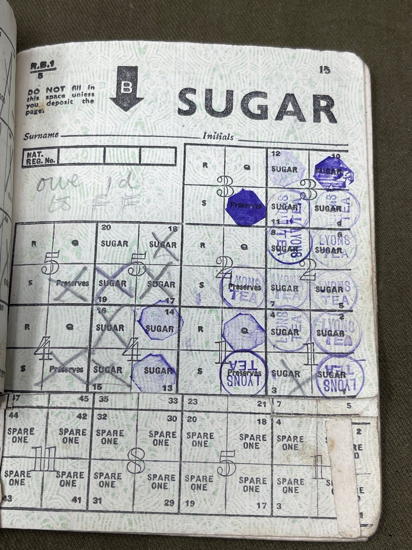 WW2 Home Front Food and Clothing Ration Book, National Health Insurance Card