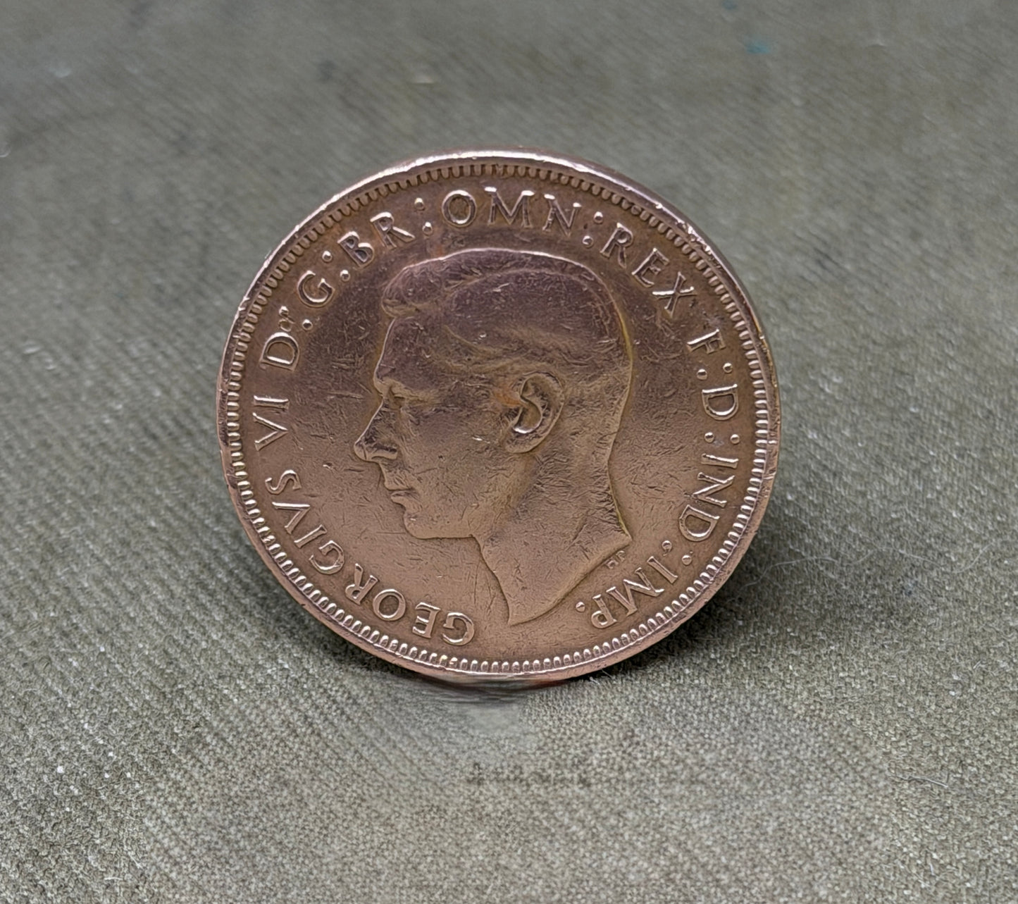 1944 King George VI Penny – Original British Coin in Excellent Condition