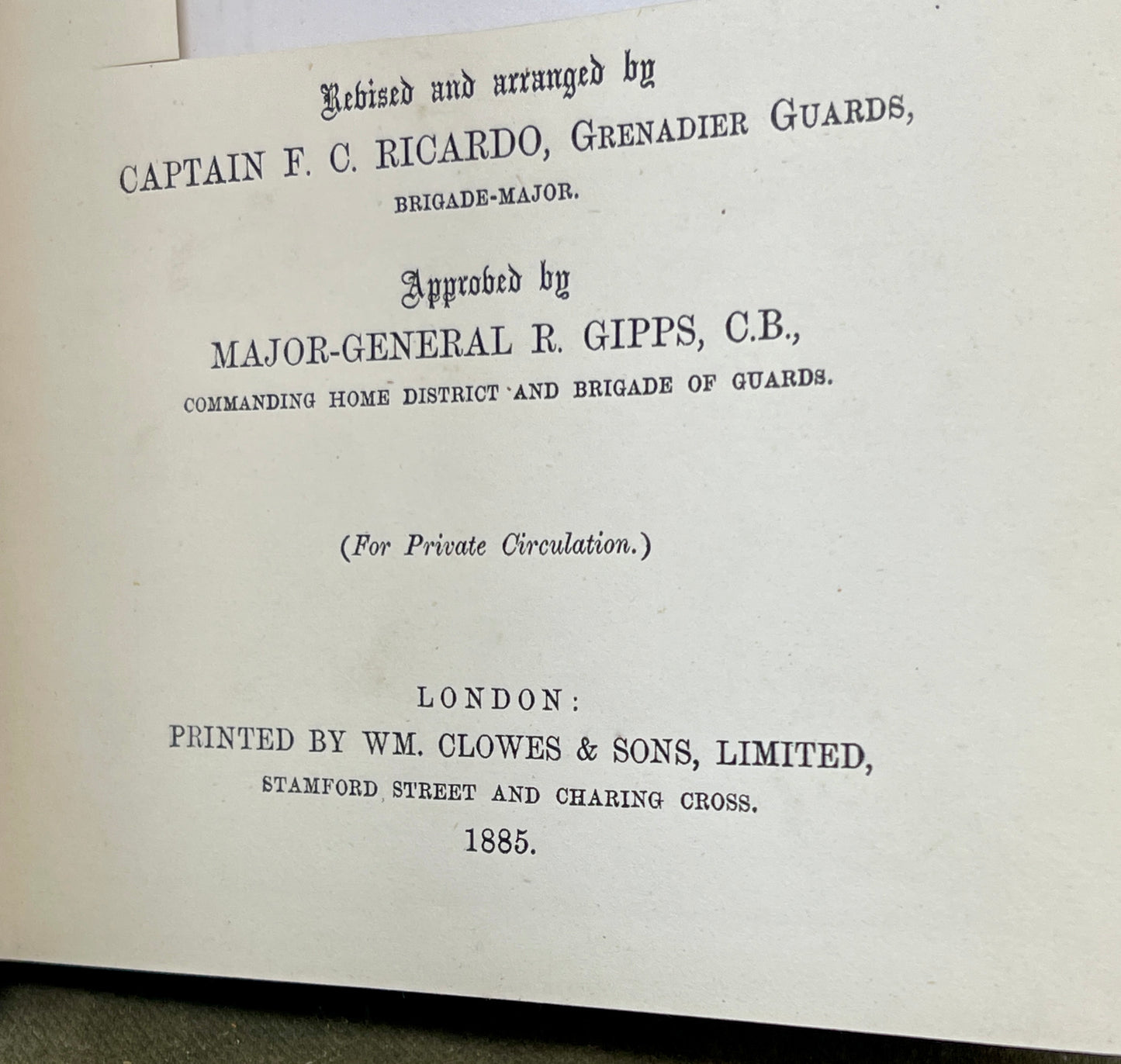 Original Official Standing Orders For The Brigade Of Guards 1885 Dated